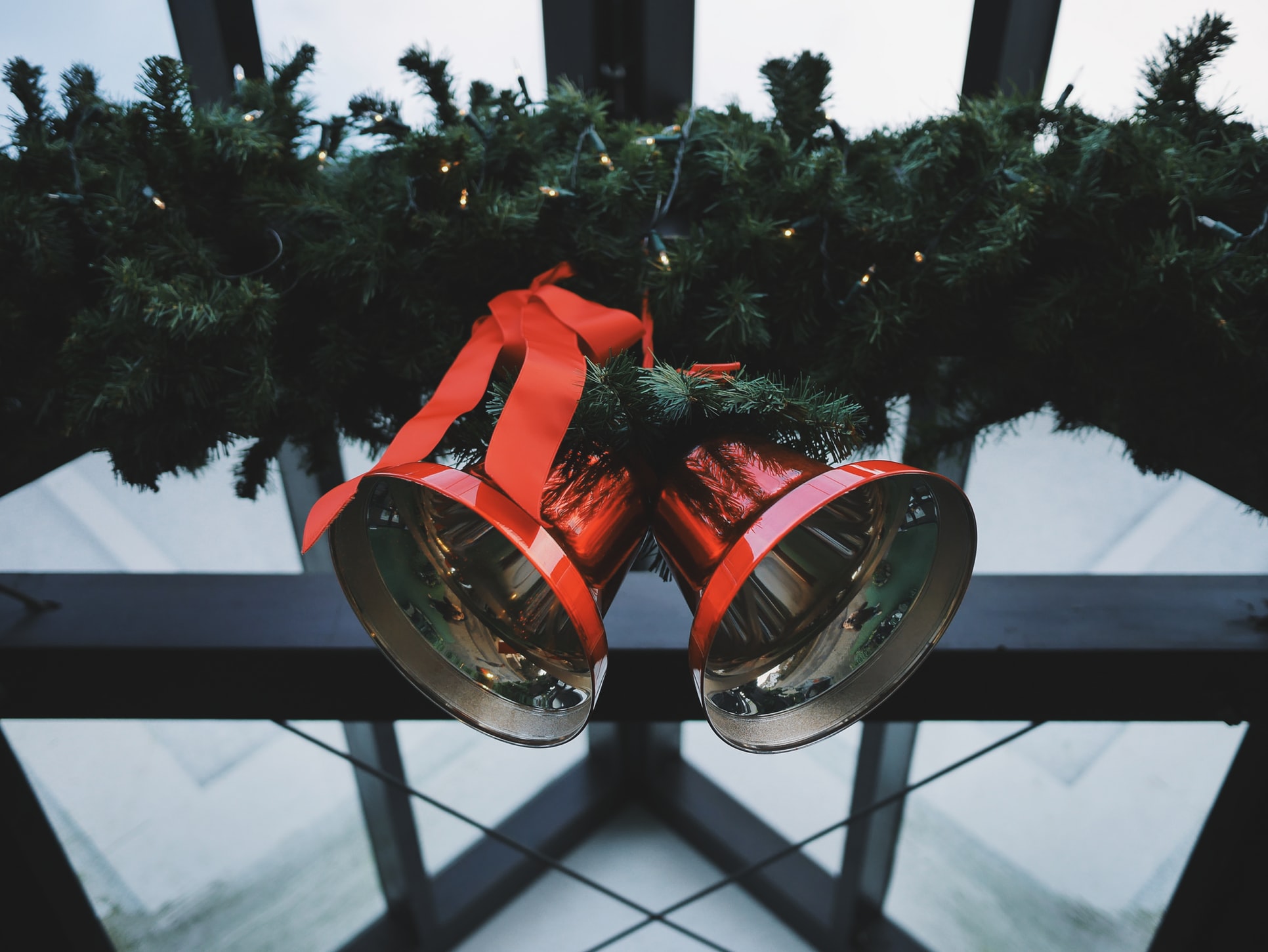 christmas bells on a wreath